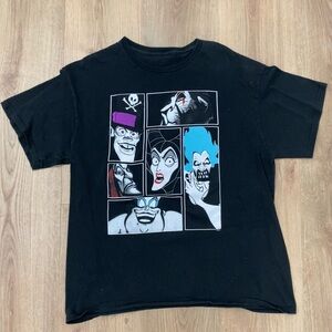 Disney Black Short Sleeve Tee with Colorful Characters